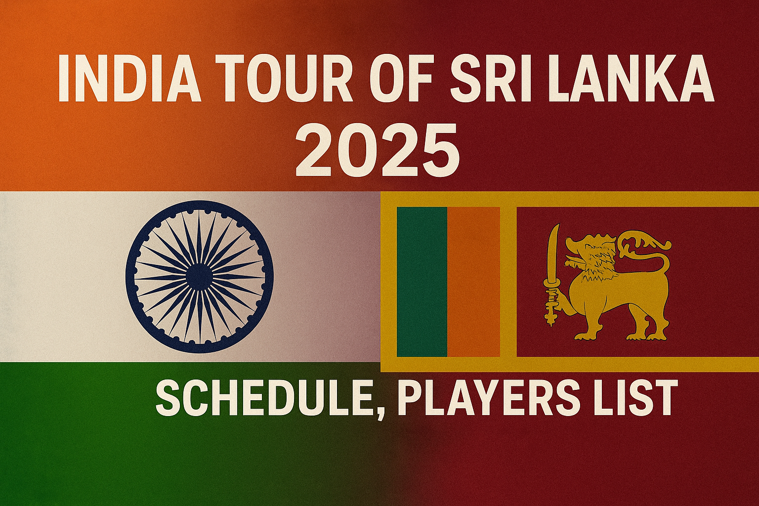 IND vs SL 2025 venues and dates poster